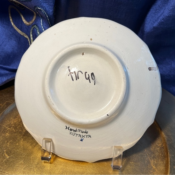 TURKISH IZNIK DESIGN CERAMIC PLATE FROM Istanbul 7” Blue Red and White - Picture 6 of 9